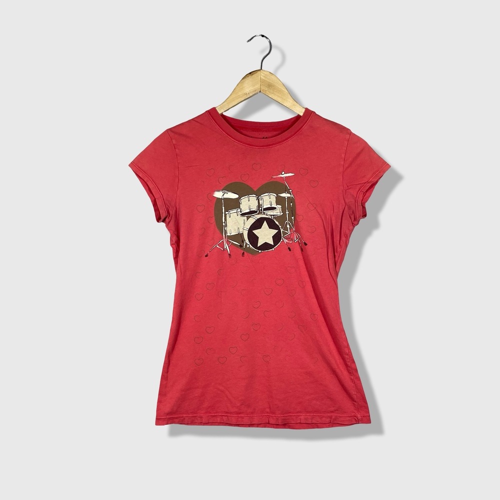 Anchor Blue Graphic Tee Women Large Red Y2K Indie Sleaze Grunge Rocker